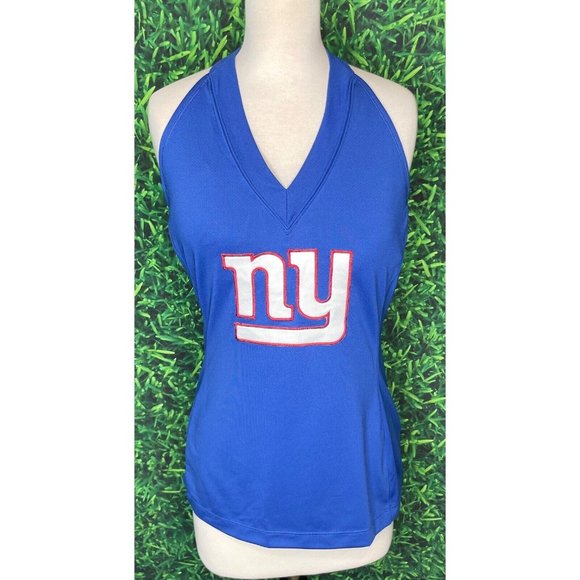 New York Giants All Sport Couture NFL Women’s Large Blue Halter Top Shirt - Picture 2 of 6